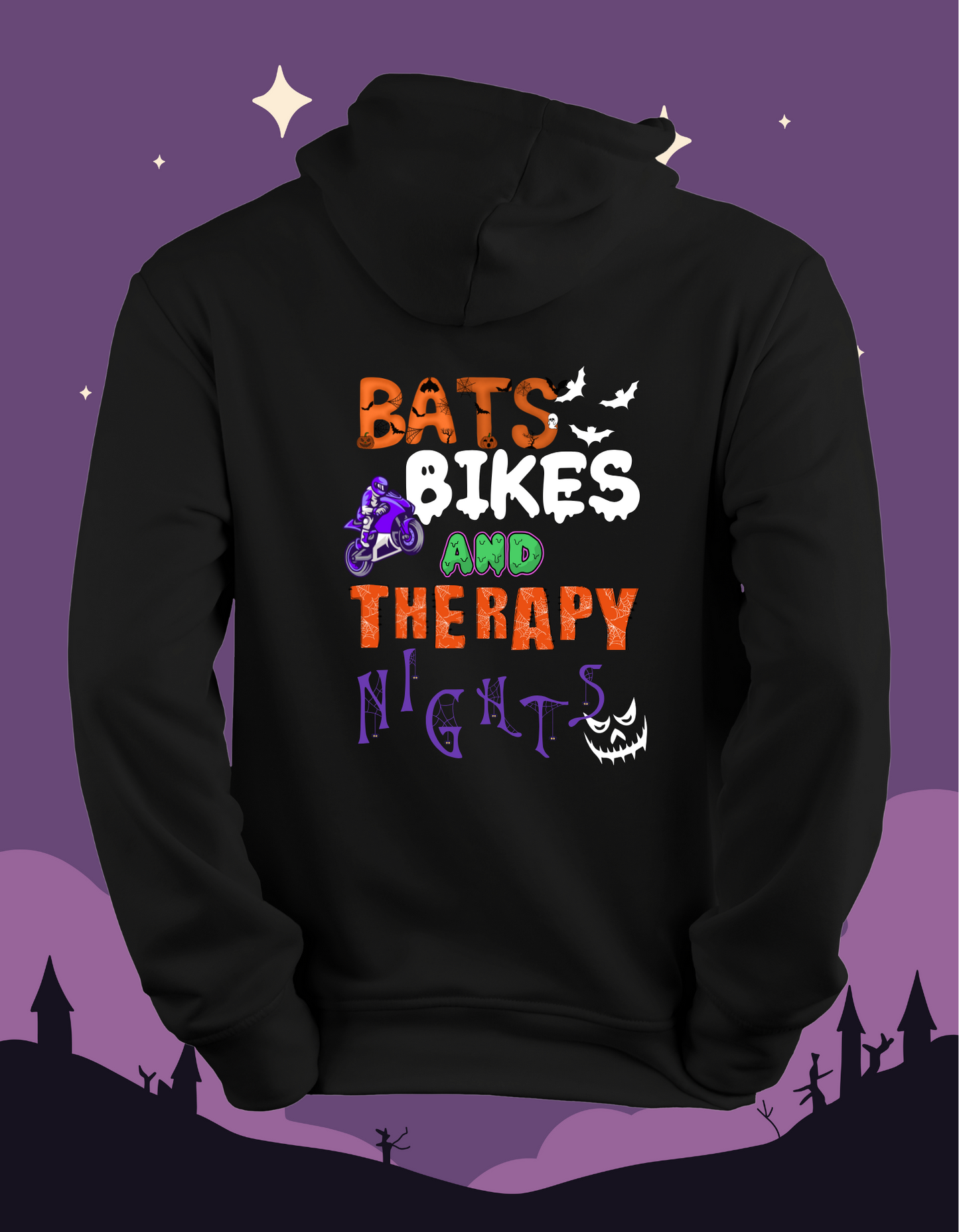 Bats, Bikes, And Therapy Nights - Hoodie